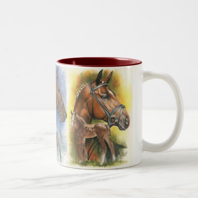 Triple Gaited Horses Two-Tone Coffee Mug (Right)
