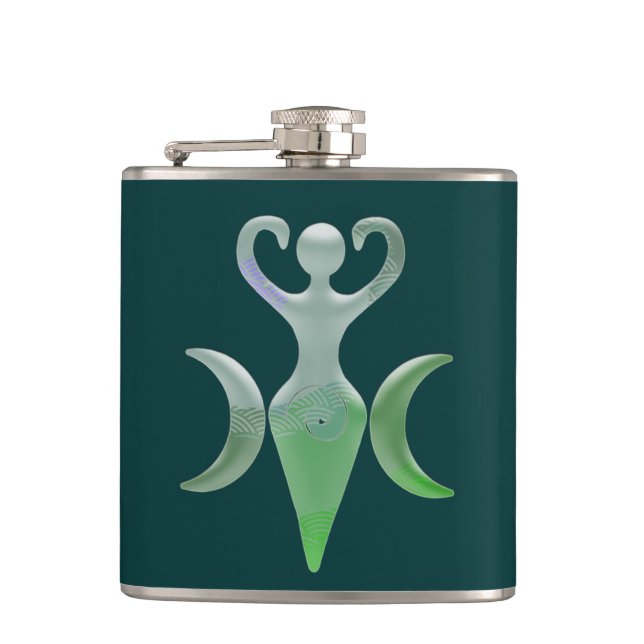 Triple Goddess Hip Flask (Front)