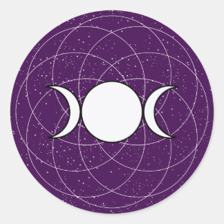 Triple Goddess Moon Classic Round Sticker