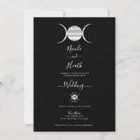 Triple Goddess Moon Cycle Silver & Black Wedding 