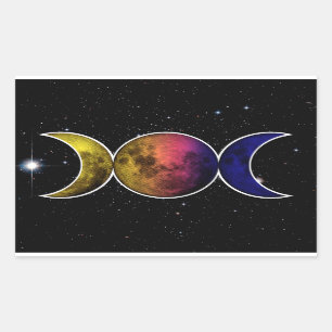 Triple Goddess Moon symbol Rectangular Sticker