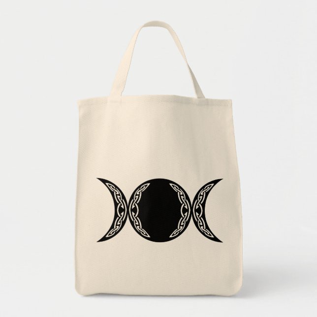 Triple Goddess Moon Symbol Tote Bag (Front)