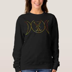 Triple Goddess Pentagram Symbol With Sigil Of Sata Sweatshirt