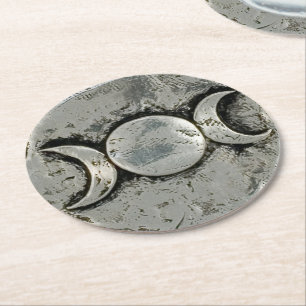 Triple Goddess Round Paper Coaster