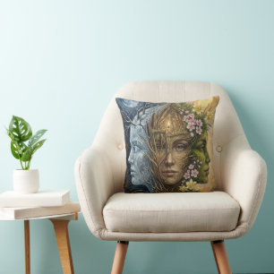 Triple Goddess Winter to Spring Imbolc Fantasy Art Cushion