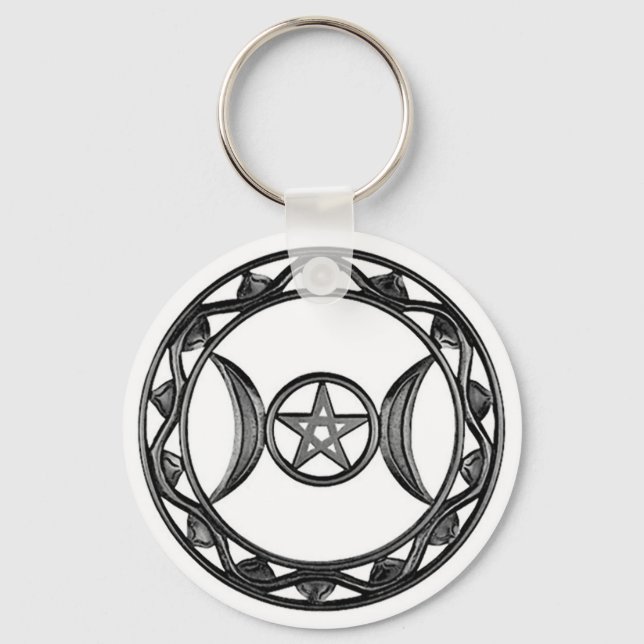 Triple Goddess with Pentagram Key Ring (Front)