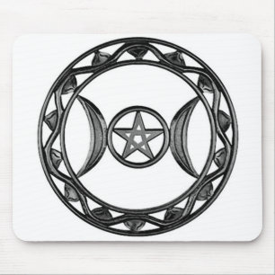 Triple Goddess with Pentagram Mouse Pad