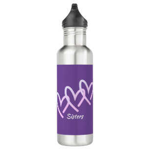  Triple Heart Purple Customise 710 Ml Water Bottle