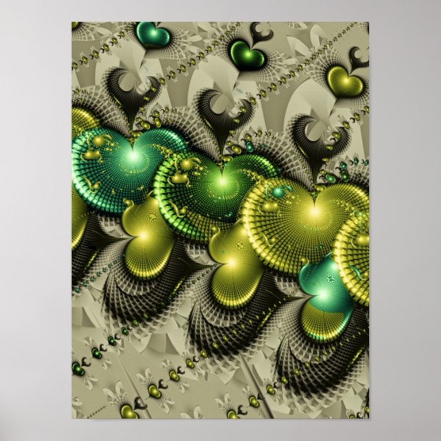 Triple Hearts Pattern Poster (Front)