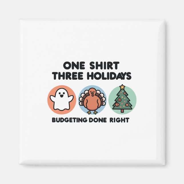Triple Holiday Tee Ghost Ghost Halloween Spooky Se Magnet (Front)