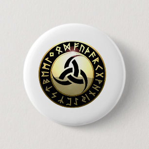 Triple Horn of Odin 6 Cm Round Badge