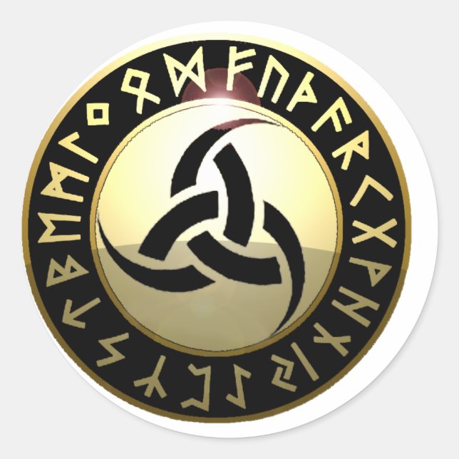 Triple Horn of Odin Classic Round Sticker (Front)