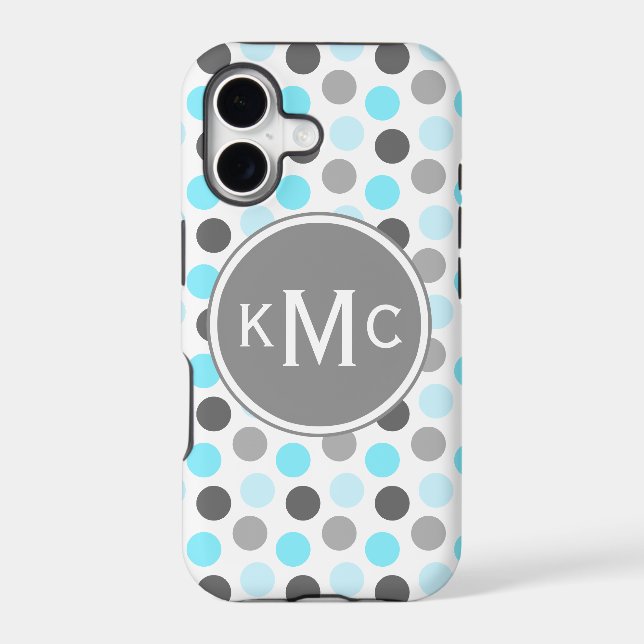 Triple Monogram Blue Grey Dots (Back)