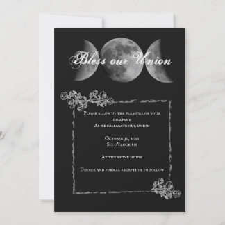 Triple Moon Blessing wedding invitation