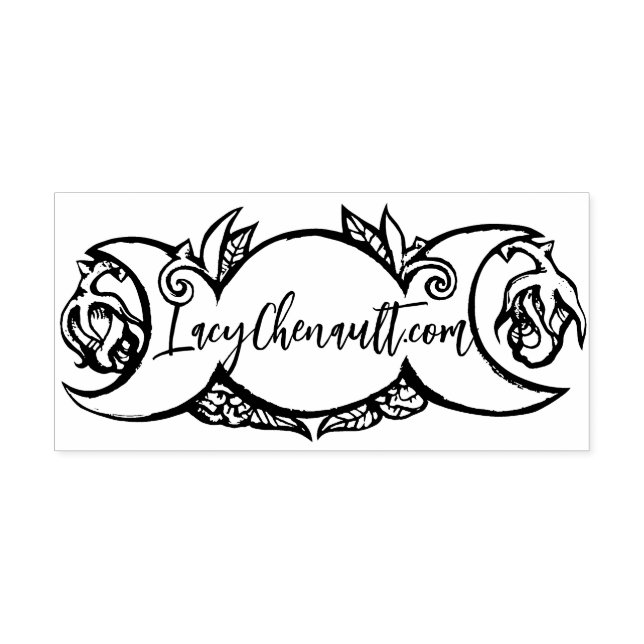 Triple Moon Bloom pagan wiccan symbol moonchild    Self-inking Stamp (Design)