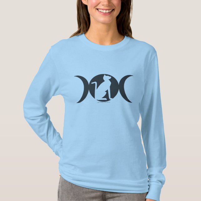 Triple Moon Cat Long-sleeved T T-Shirt (Front)