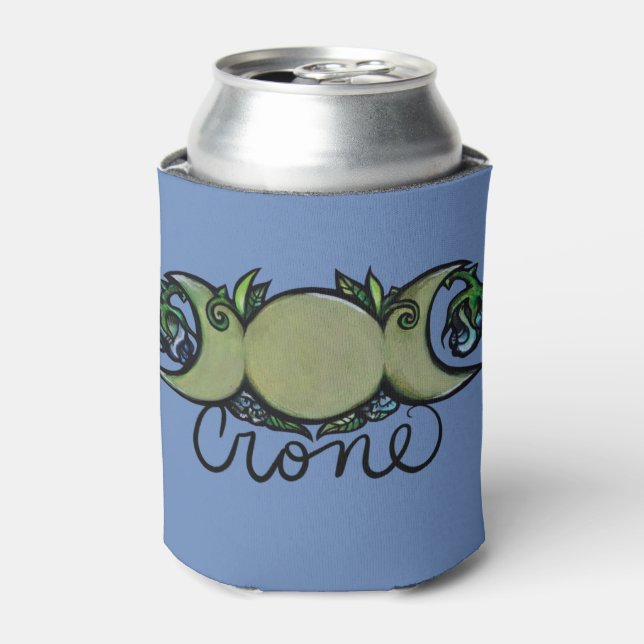 Triple Moon Crone Goddess Pagan Art                Can Cooler (Can Front)