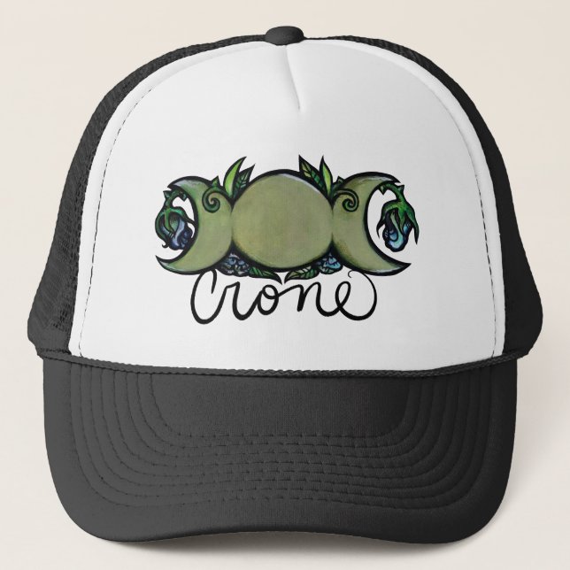 Triple Moon Crone Goddess Pagan Art                Trucker Hat (Front)