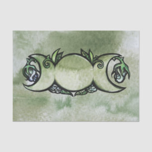 Triple Moon Goddess Gaia Artwork Green Witch Tissue Paper