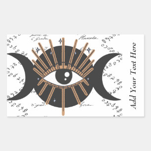 Triple Moon Goddess Illuminated Eye Rectangular Sticker
