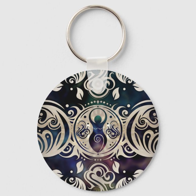 Triple Moon Goddess Moonlight purple #1 Key Ring (Front)