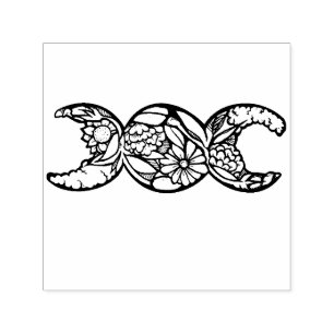 Triple Moon Goddess Symbol Bloom                   Self-inking Stamp