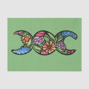 Triple Moon Goddess Symbol Bloom Tissue Paper