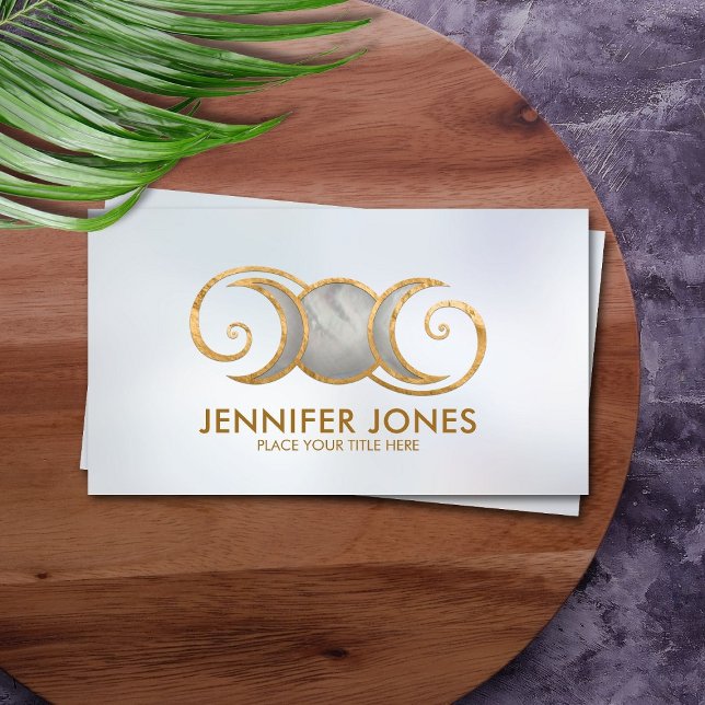 Triple Moon - Golden Spiral Ornament  Business Card (Creator Uploaded)