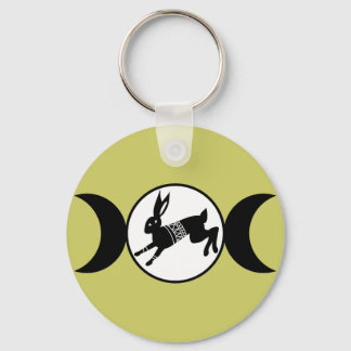 Triple Moon Hare Key Ring