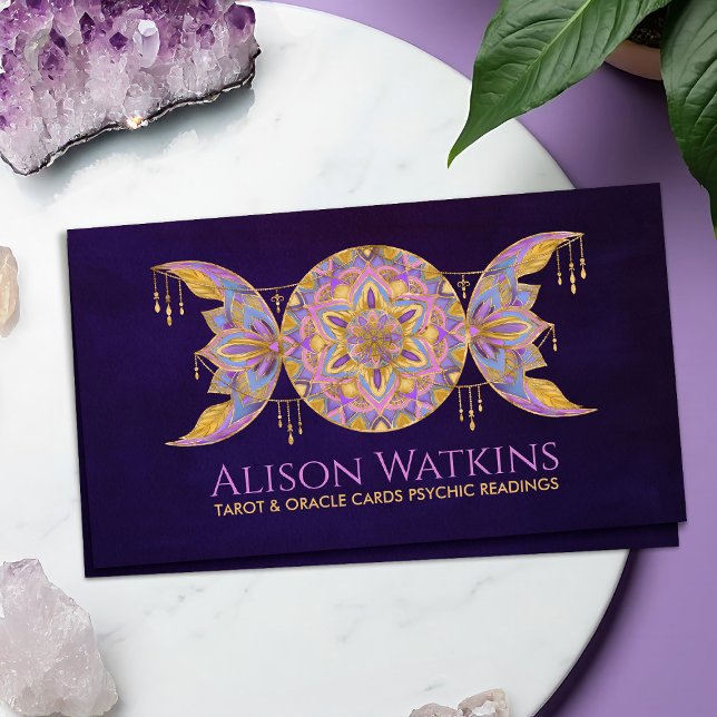 Triple Moon Mandala Ornament Business Card (Creator Uploaded)