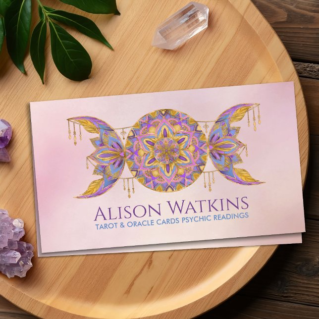 Triple Moon Mandala Ornament Business Card (Creator Uploaded)