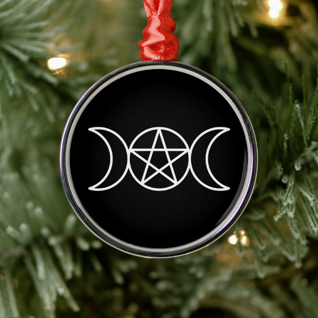 Triple Moon Pentacle Goddess Metal Tree Decoration (Tree)