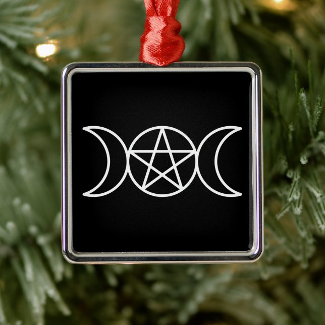 Triple Moon Pentacle Goddess Metal Tree Decoration (Tree)