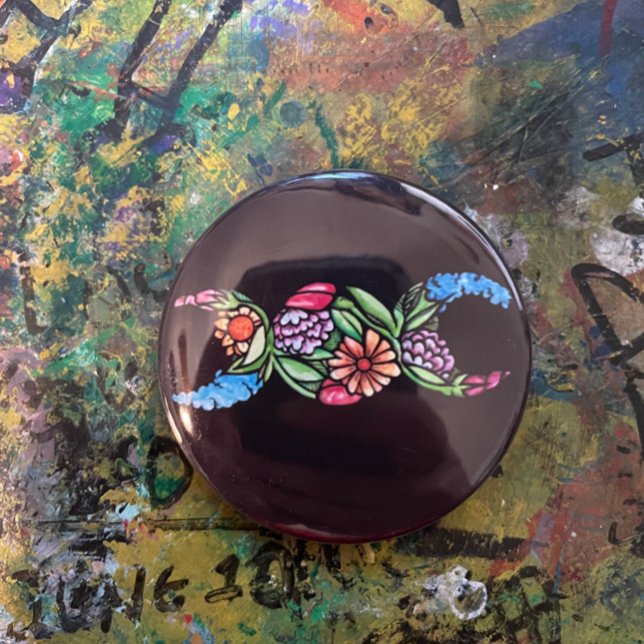 Triple Moon Symbol Bloom 6 Cm Round Badge (Creator Uploaded)