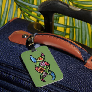 Triple Moon Symbol Bloom Luggage Tag
