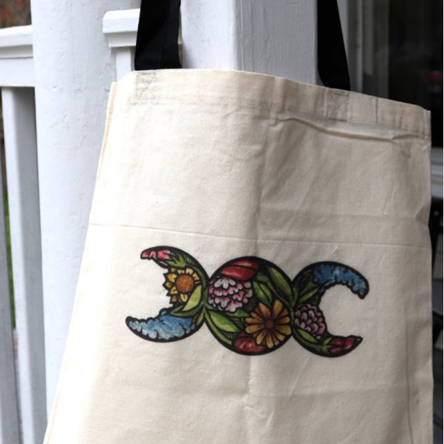 Triple Moon Symbol Bloom Tote Bag (Creator Uploaded)