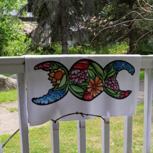 Triple Moon Symbol Garden Bloom                    Tea Towel