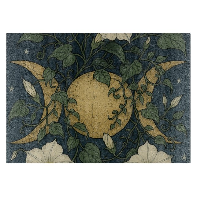 Triple Moon Symbol Moonflowers                     Cutting Board (Front)