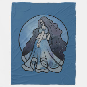 Triple Moon Symbol Wicca Goddess  Fleece Blanket