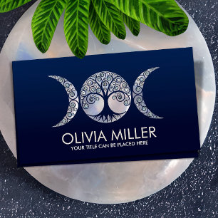 Triple Moon - Tree of life - Moonstone and Pearl Business Card