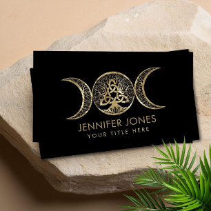 Triple Moon Tree of Life Triquetra  Business Card