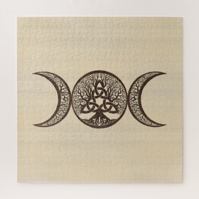 Triple Moon Tree of Life Triquetra Jigsaw Puzzle (Vertical)