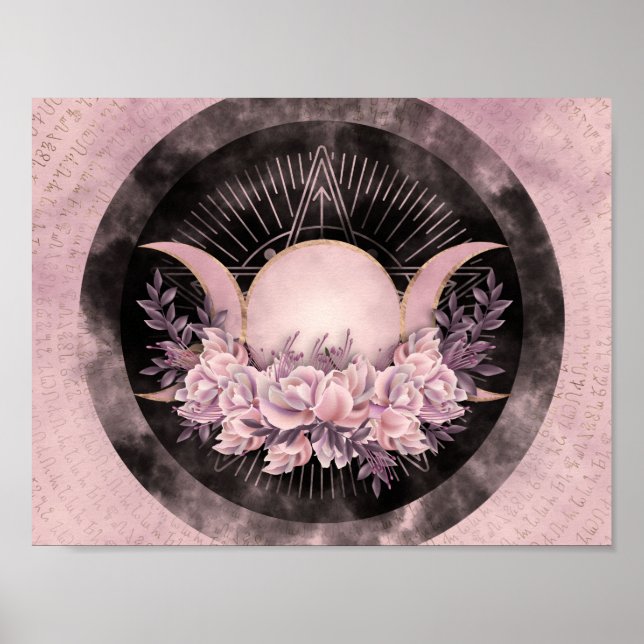 Triple Moon - Triple Goddess -Gentle Floral Poster (Front)