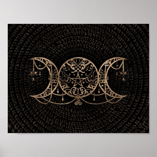 Triple Moon - Triple Goddess Gold and black Poster (Front)