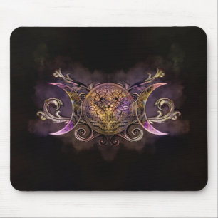 Triple Moon - Triple Goddess -Midnight shimmer Mouse Pad