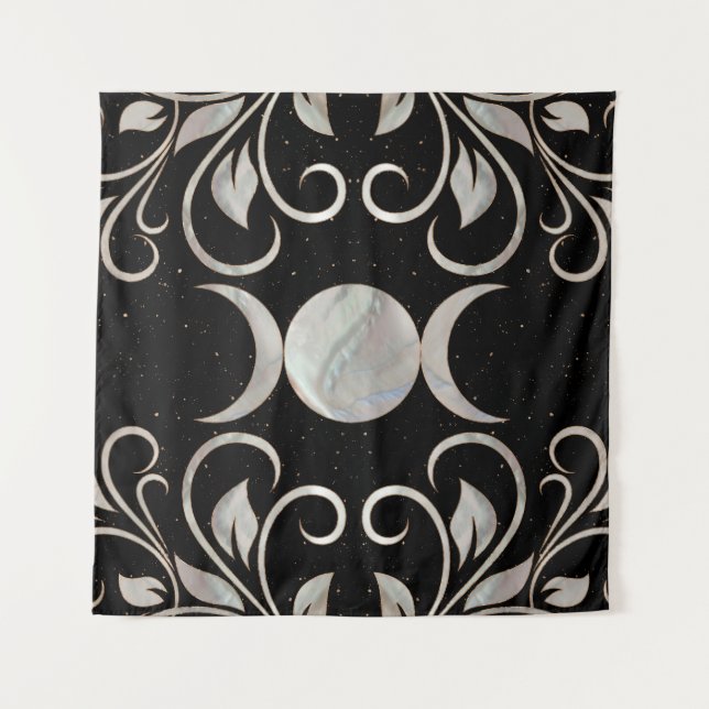 Triple Moon - Triple Goddess - Mother of Pearl Tapestry (Front)