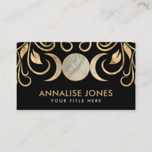 Triple Moon - Triple Goddess Pearl and Gold Business Card