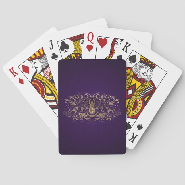 Triple Moon - Triple Goddess Purple and Gold Playing Cards (Back)