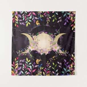 Triple Moon - Triple Goddess- Watercolor Tapestry