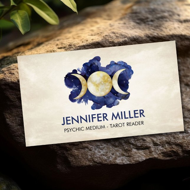 Triple Moon - Watercolor Business Card (Creator Uploaded)